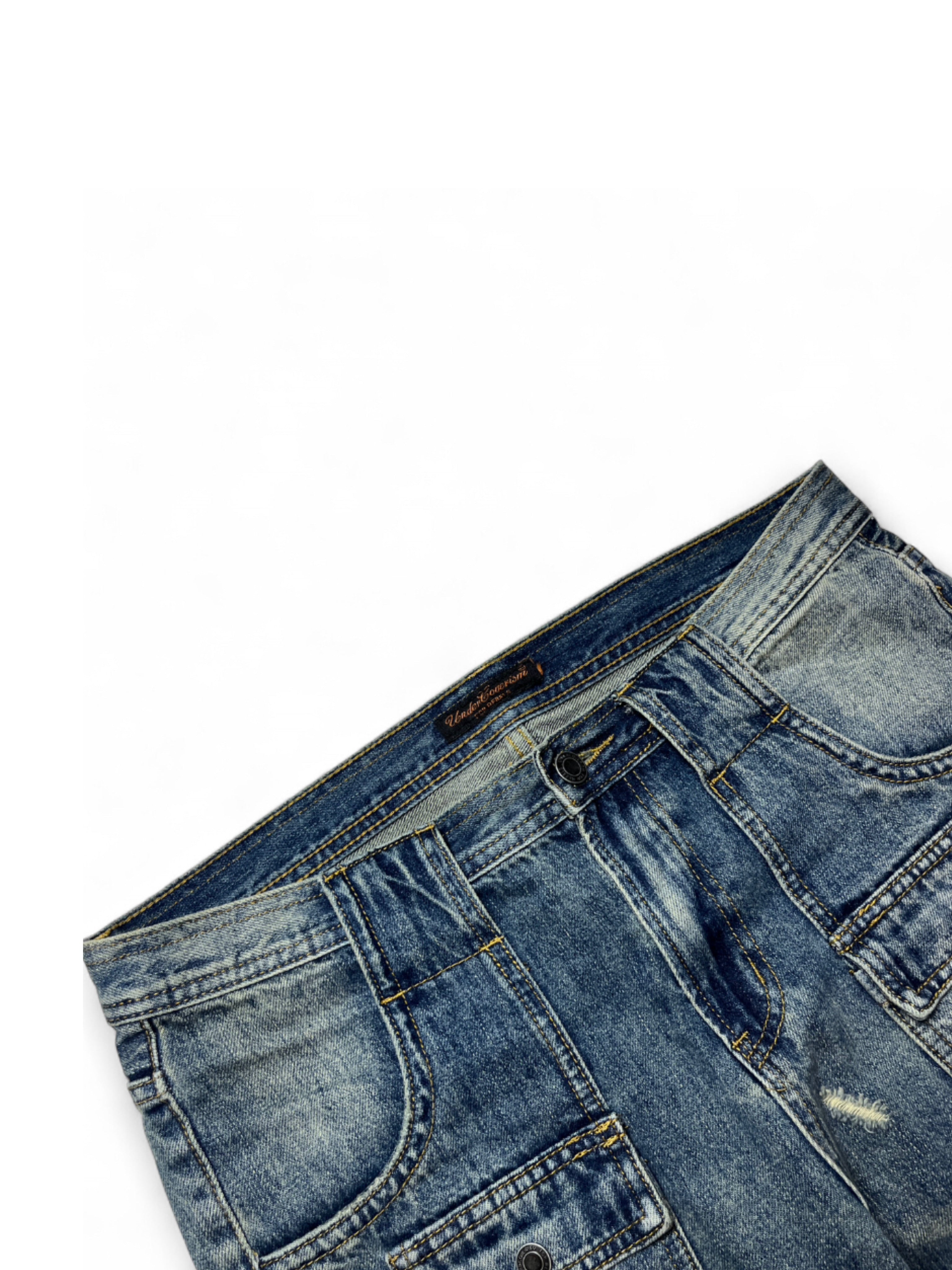 UNDERCOVER SS06 CHUUT WAHNFRIEDEN CARGO FLARE DENIM JEANS