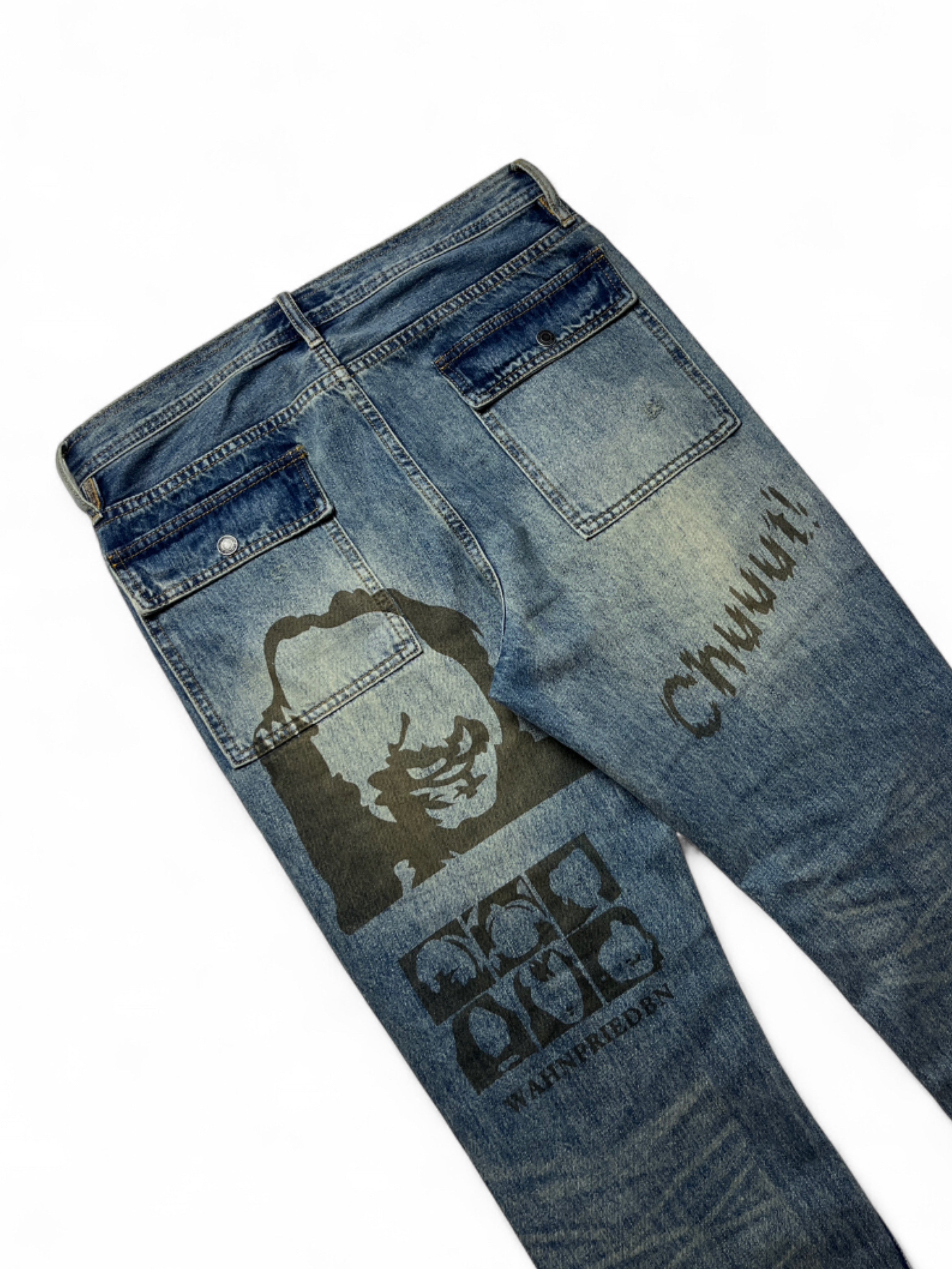 UNDERCOVER SS06 CHUUT WAHNFRIEDEN CARGO FLARE DENIM JEANS